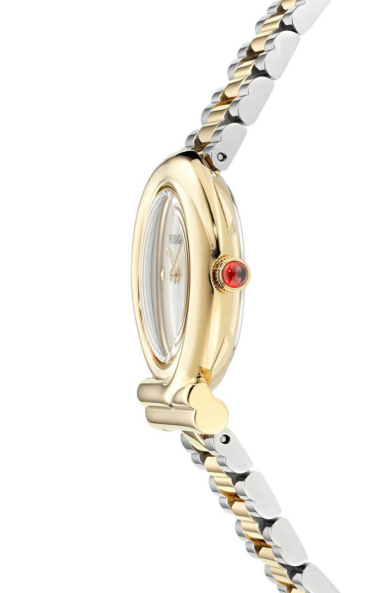 FERRAGAMO Gancini Twisted Two-Tone Bracelet Watch, 28mm, Alternate, color, 