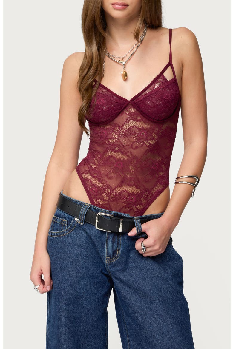 Cutout Lace Bodysuit (Women) | Nordstrom