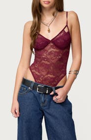 EDIKTED Cutout Lace Bodysuit