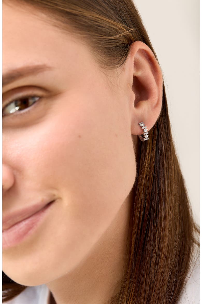 Getty Diamond Hoop Earrings, Alternate, color, 18K WHITE GOLD
