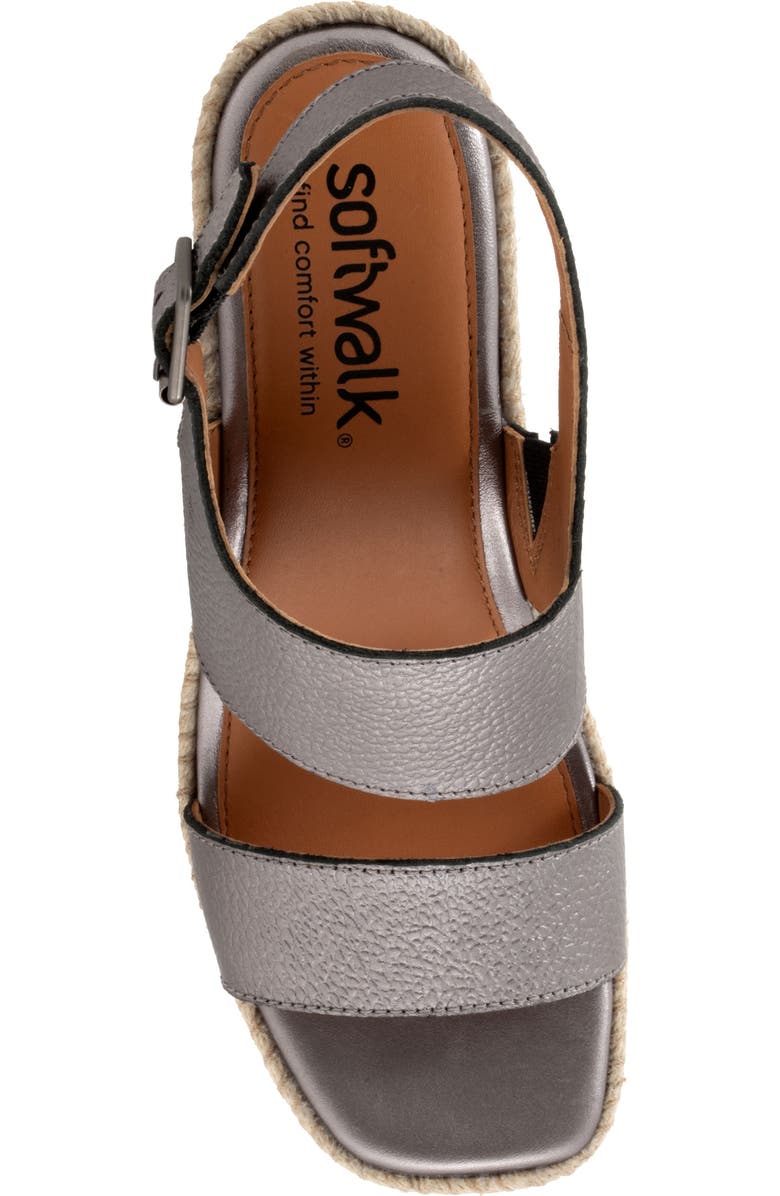 SoftWalk<sup>®</sup> Hartley Espadrille Wedge Sandal, Alternate, color, Pewter Metal