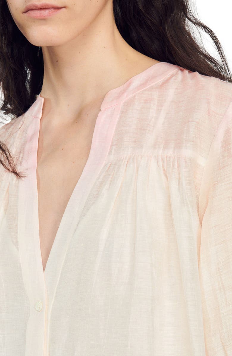 SANDRO Yarely Linen Blend Shift Dress, Alternate, color, Multicolore