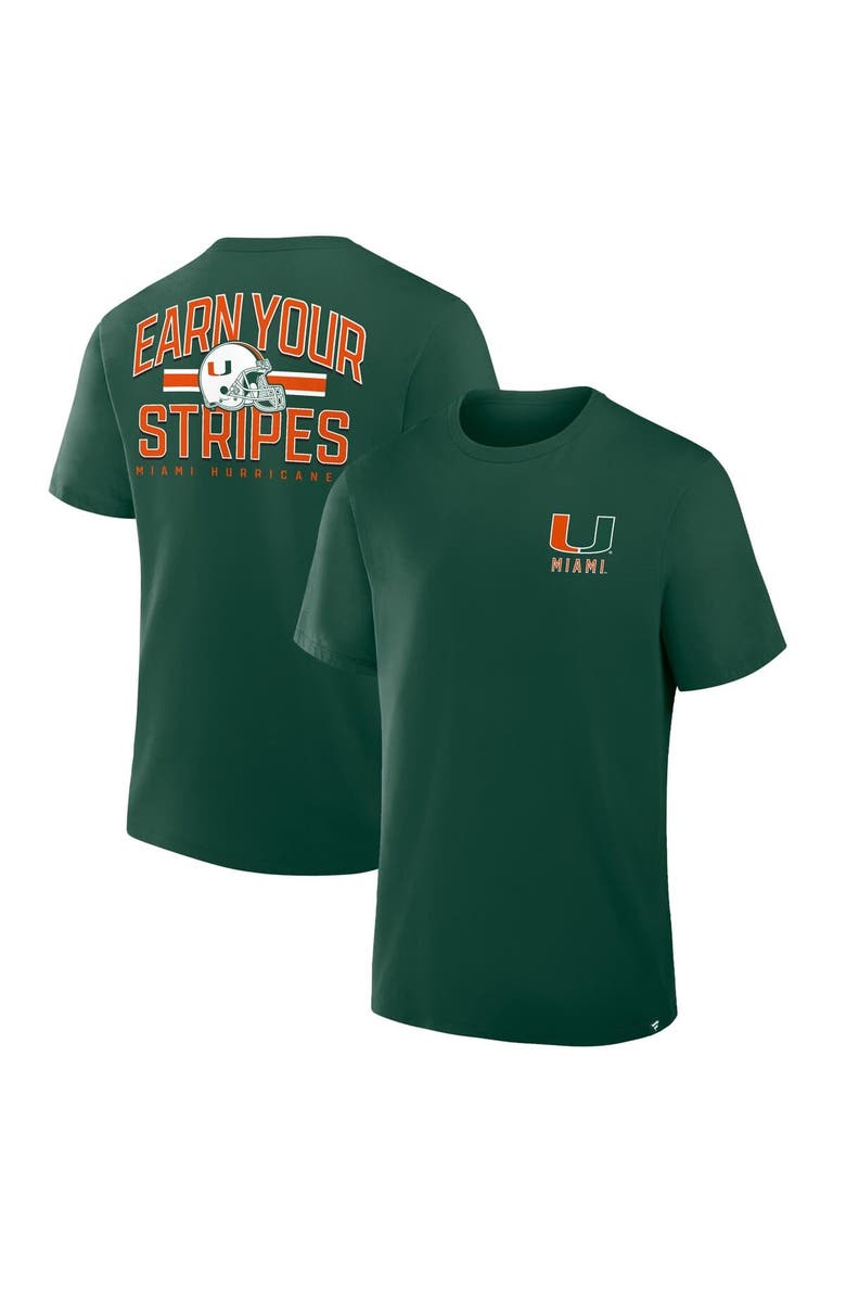 FANATICS Men's Fanatics Green Miami Hurricanes Quad Legacy T-Shirt, Alternate, color, Green