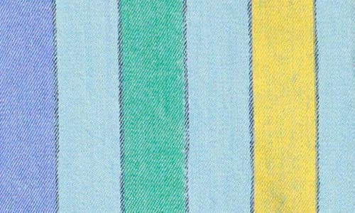 Bobo Choses Multicolor Stripes Denim Romper In Blue Multicolor