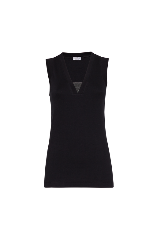 Brunello Cucinelli Monili Chain-embellished Tank Top In Black