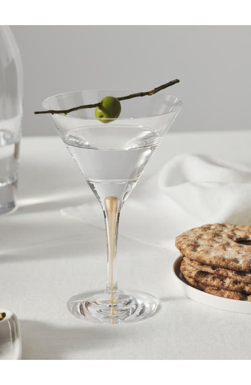 Orrefors Intermezzo Gold Set Of 2 Martini Glasses In Gold