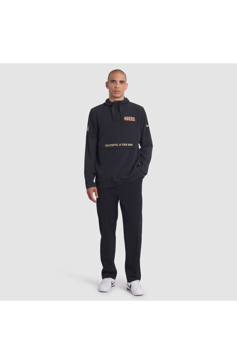 Nike Men's Nike Black San Francisco 49ers 2025 Rivalries Collection Sideline Anorak Half-Zip Hoodie Jacket, Alternate, color, Black