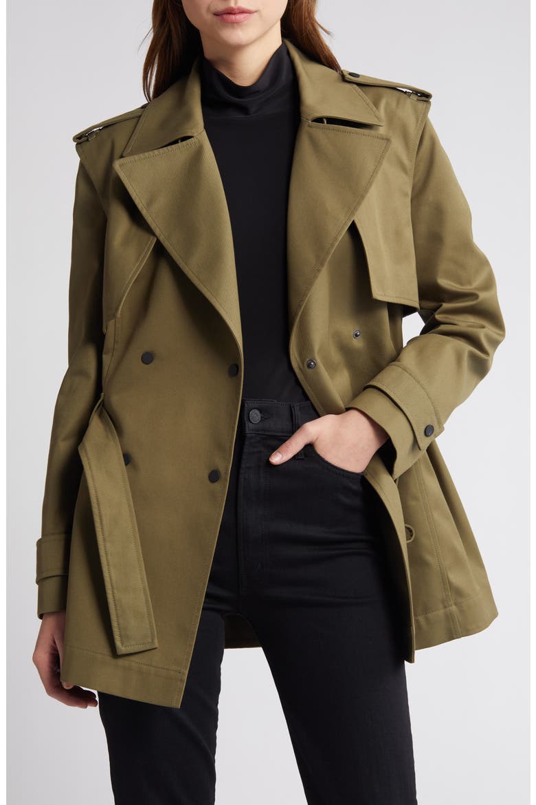 Adva Water Repellent Trench Coat, Alternate, color, LIGHT MILITARY