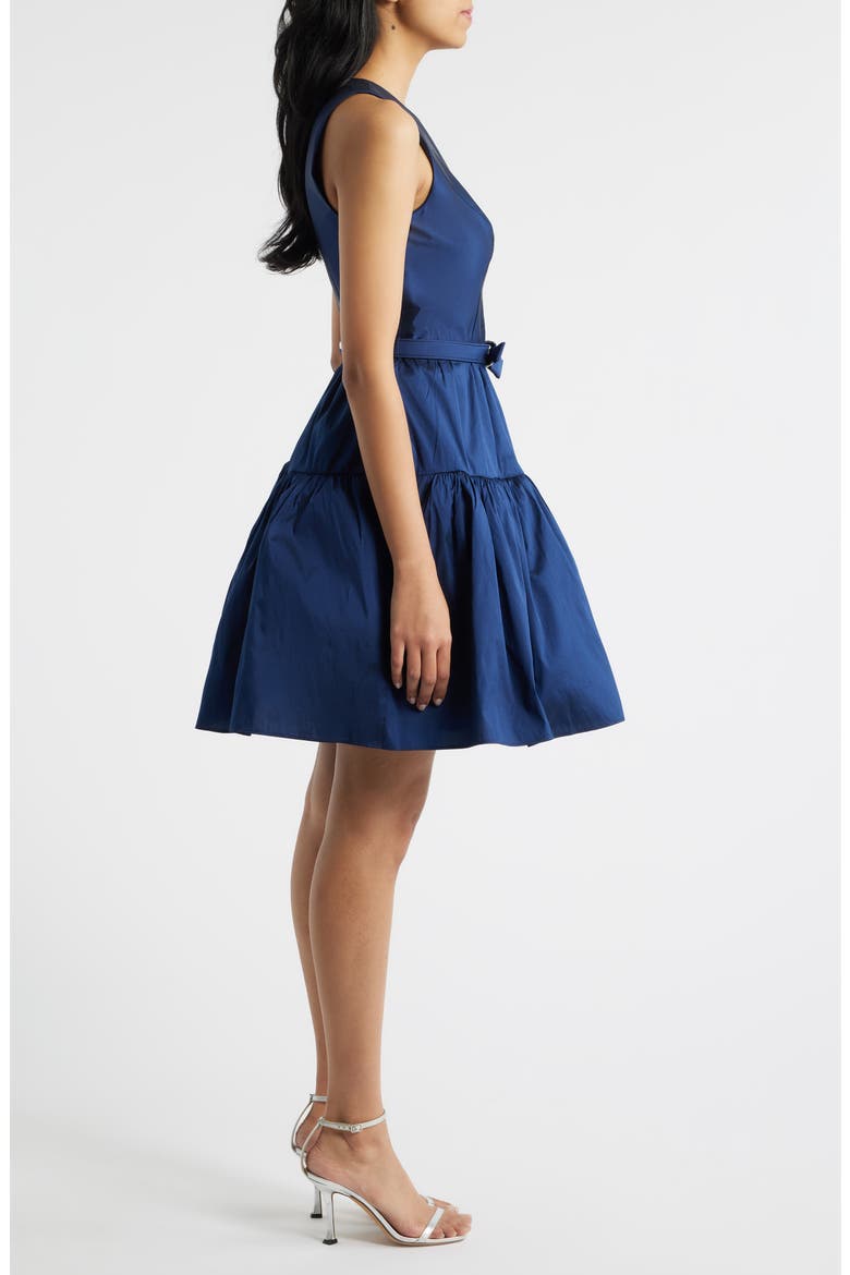 Ruffle Skirt Sleeveless Cocktail Dress, Alternate, color, NAVY