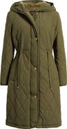 Donna Karan New York Quilted Hooded Coat