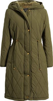 Donna Karan New York Quilted Hooded Coat