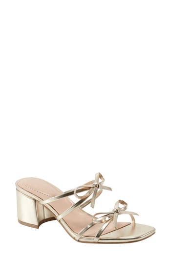 Bandolino Margil Block Heel Bow Sandal In Gold
