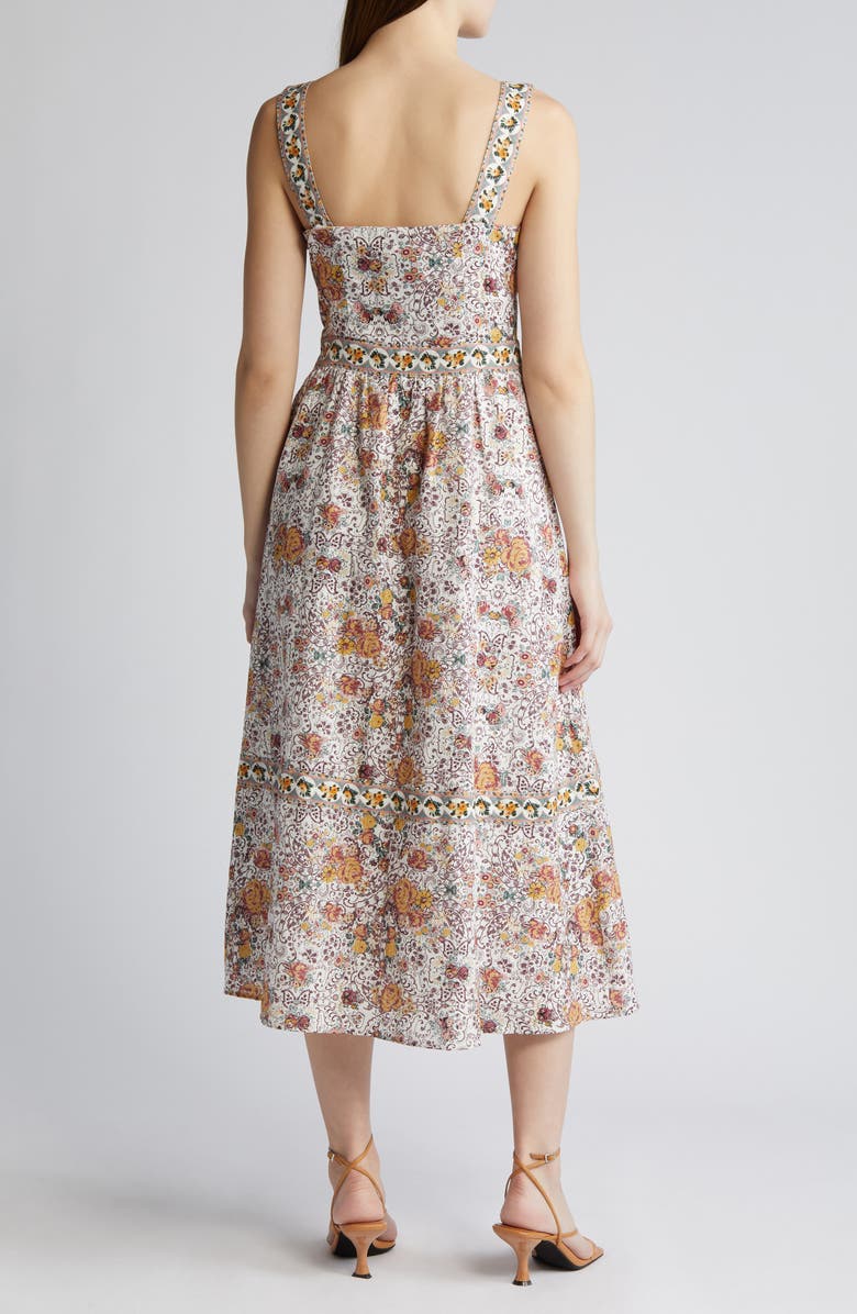 PAIGE Fiori Floral Linen & Cotton Sundress, Alternate, color,