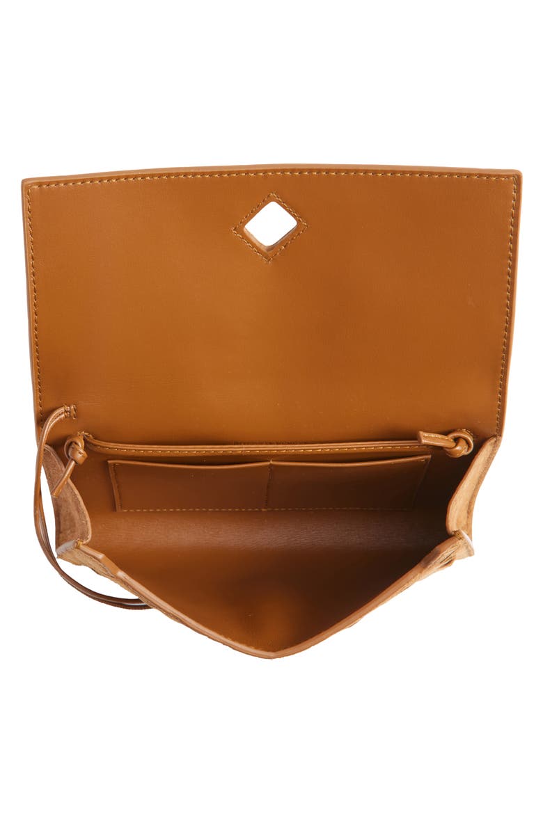 Slim Andiamo Intrecciato Suede Crossbody Wallet, Alternate, color, 2599 AMBER-M BRASS