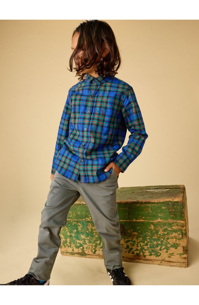 Tea Collection Plaid Button Up Shirt, Alternate, color, Busan Holiday Plaid