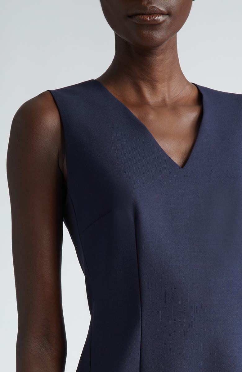 Lafayette 148 New York Stretch Wool V-Neck Sheath Dress, Alternate, color, Ink