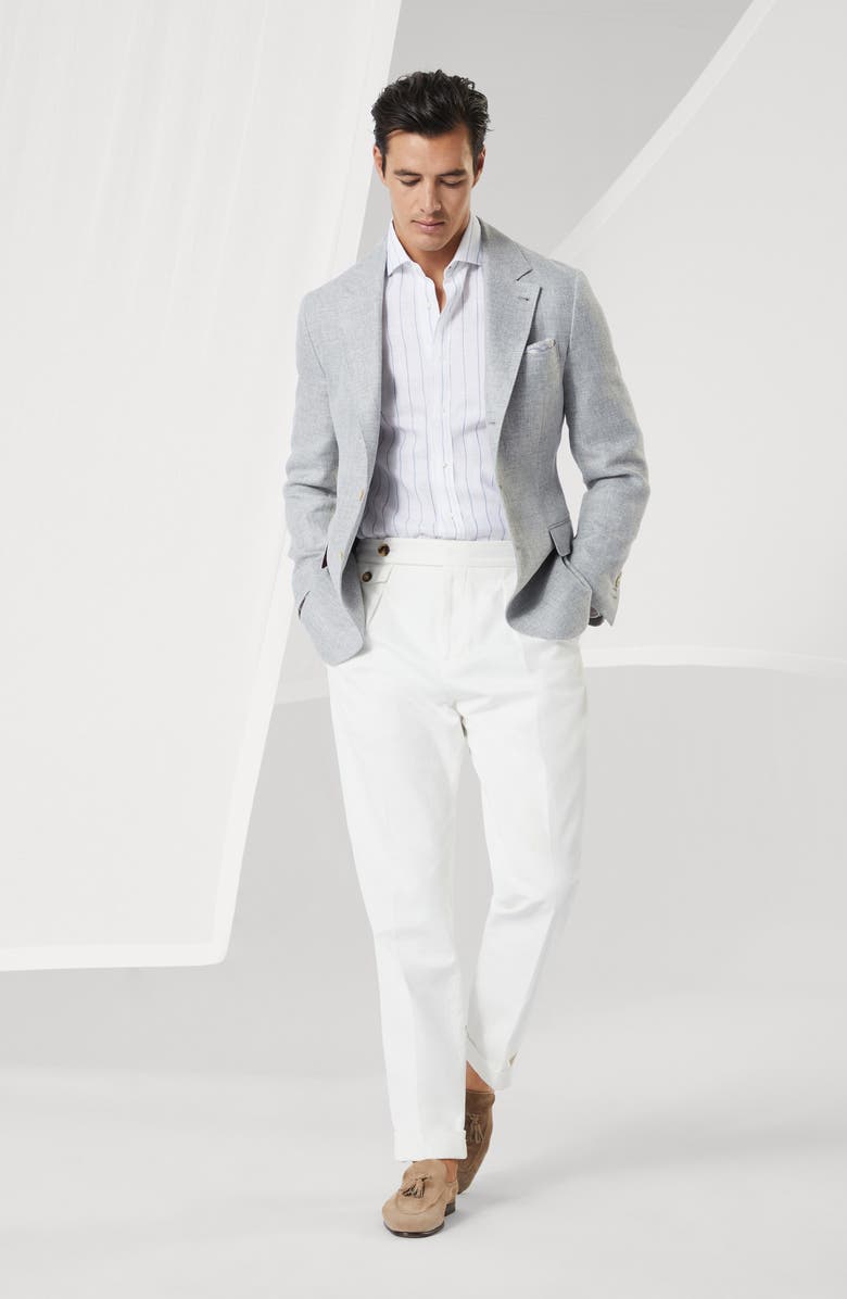 Brunello Cucinelli Chalk stripe shirt, Alternate, color, 