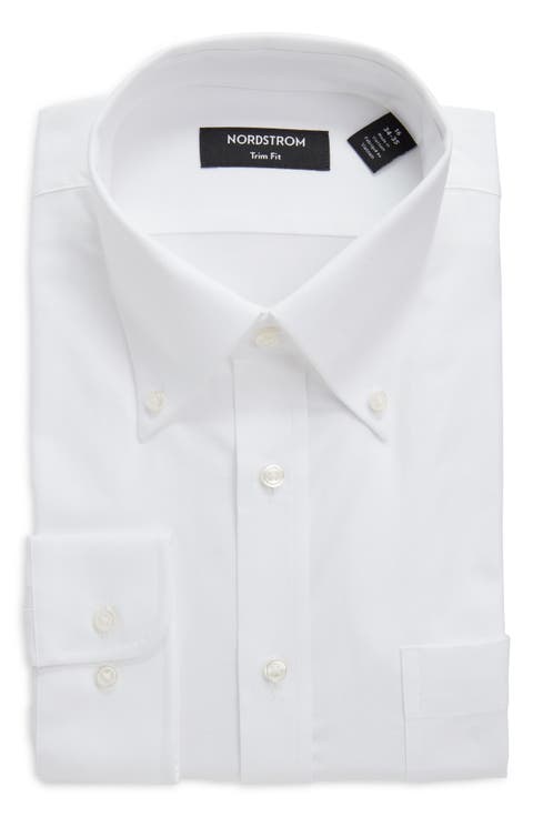 Trim Fit Royal Oxford Solid Dress Shirt (Regular, Big & Tall)