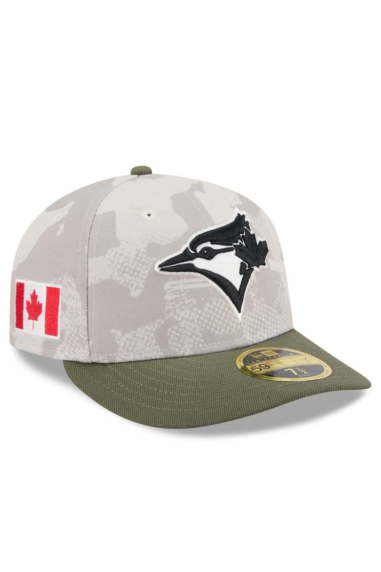 Men's New Era Light Beige/Olive Toronto Blue Jays 2025 Armed Forces Day Low Profile 59FIFTY Fitted Hat, Alternate, color, Light Beige