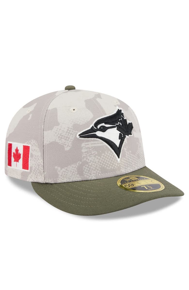 New Era Men's New Era Light Beige/Olive Toronto Blue Jays 2025 Armed Forces Day Low Profile 59FIFTY Fitted Hat, Alternate, color, Light Beige