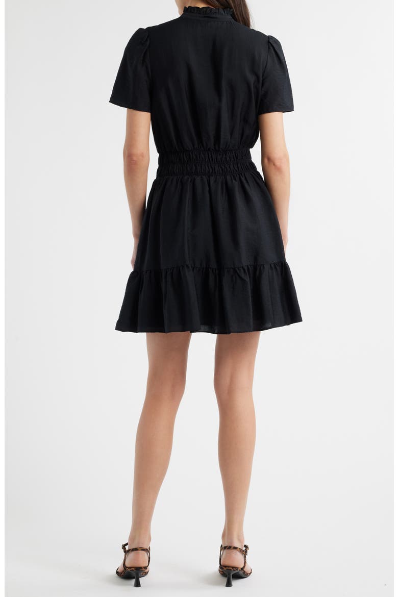 Ruffle Detail Dress, Alternate, color, BLACK