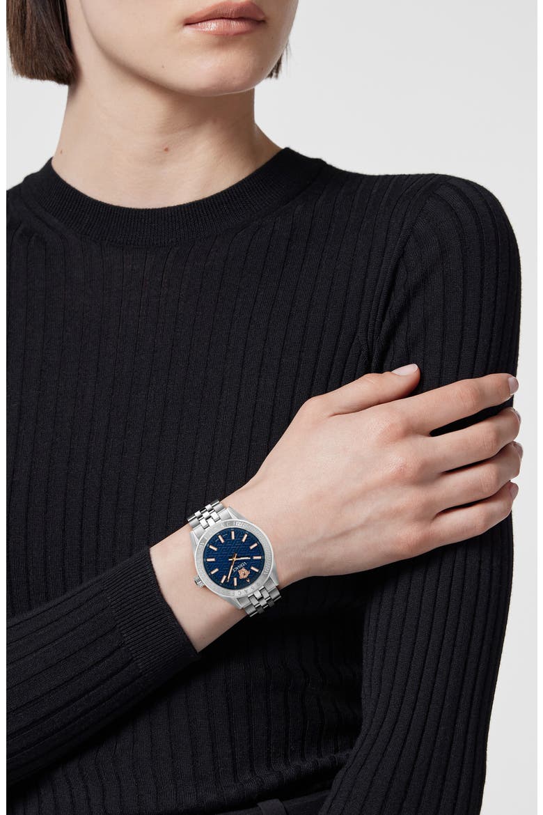V-Code Bracelet Watch, 36mm, Alternate, color, STAINLESS STEEL