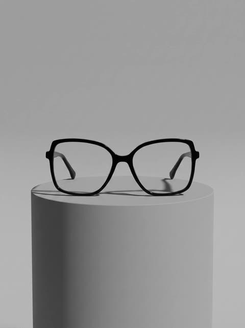 Aura 01 53MM Soft Square Eyeglasses In Obsidian Black