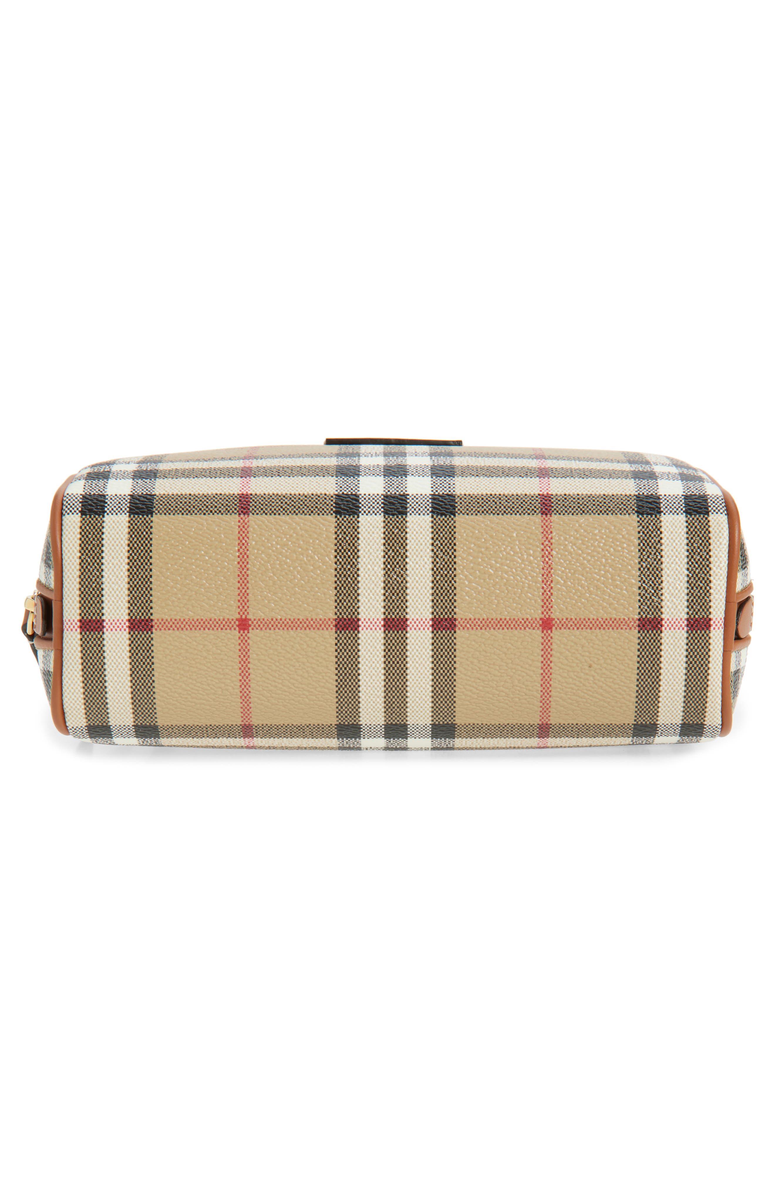Burberry Medium Check Coated Canvas Cosmetics Pouch, Alternate, color, 