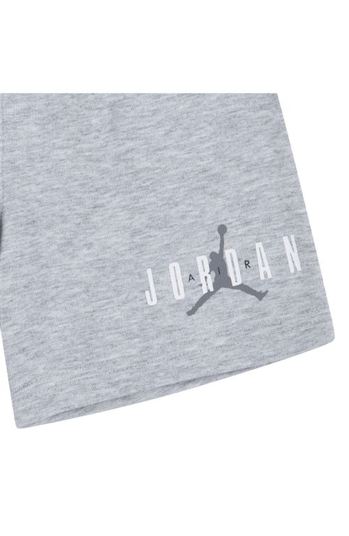 Jordan French Terry Henley Hoodie & Sweat Shorts Set In Light Grey Heather