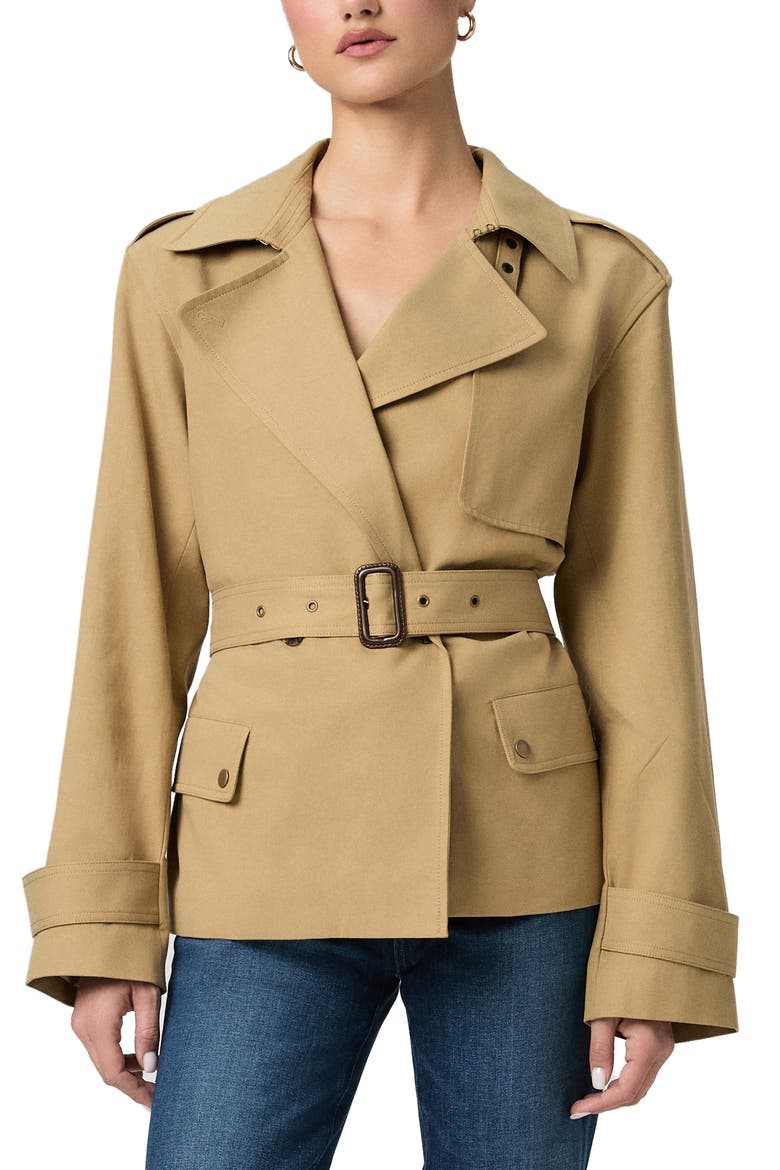 Orsina Cotton Blend Short Trench Coat, Main, color, KHAKI