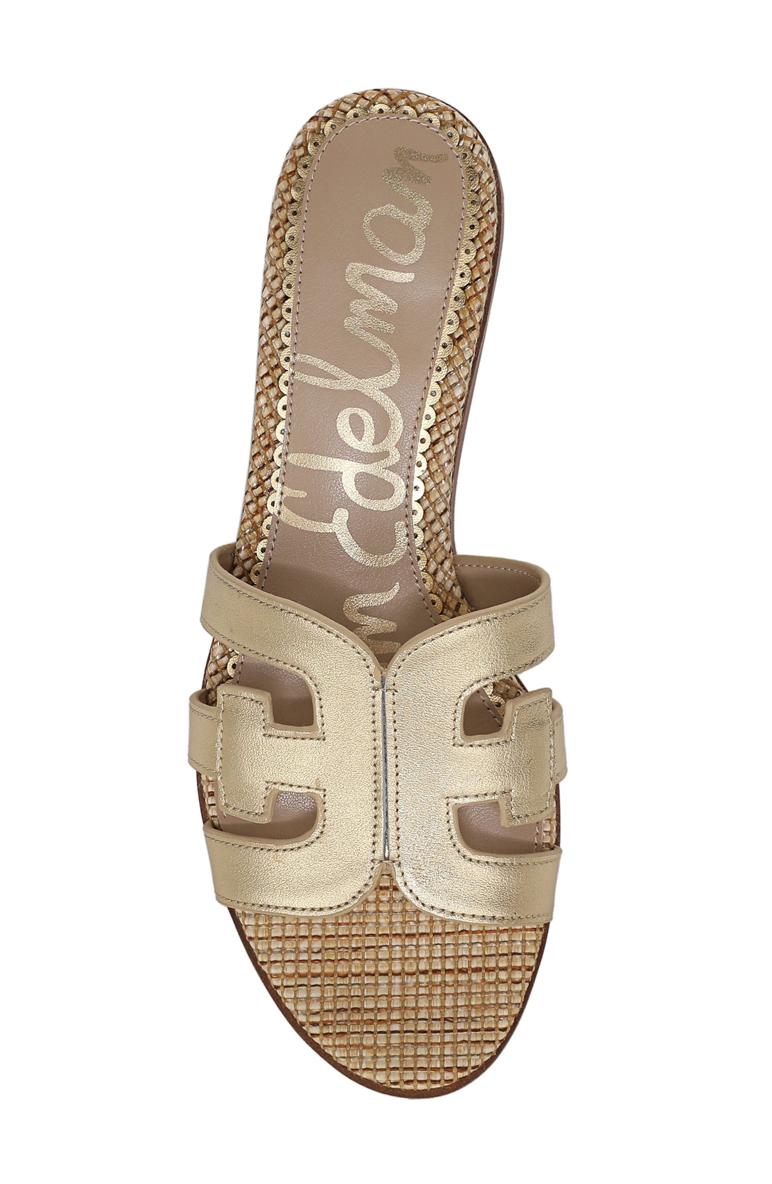 Illie Block Heel Slide Sandal, Alternate, color, AMBER GOLD