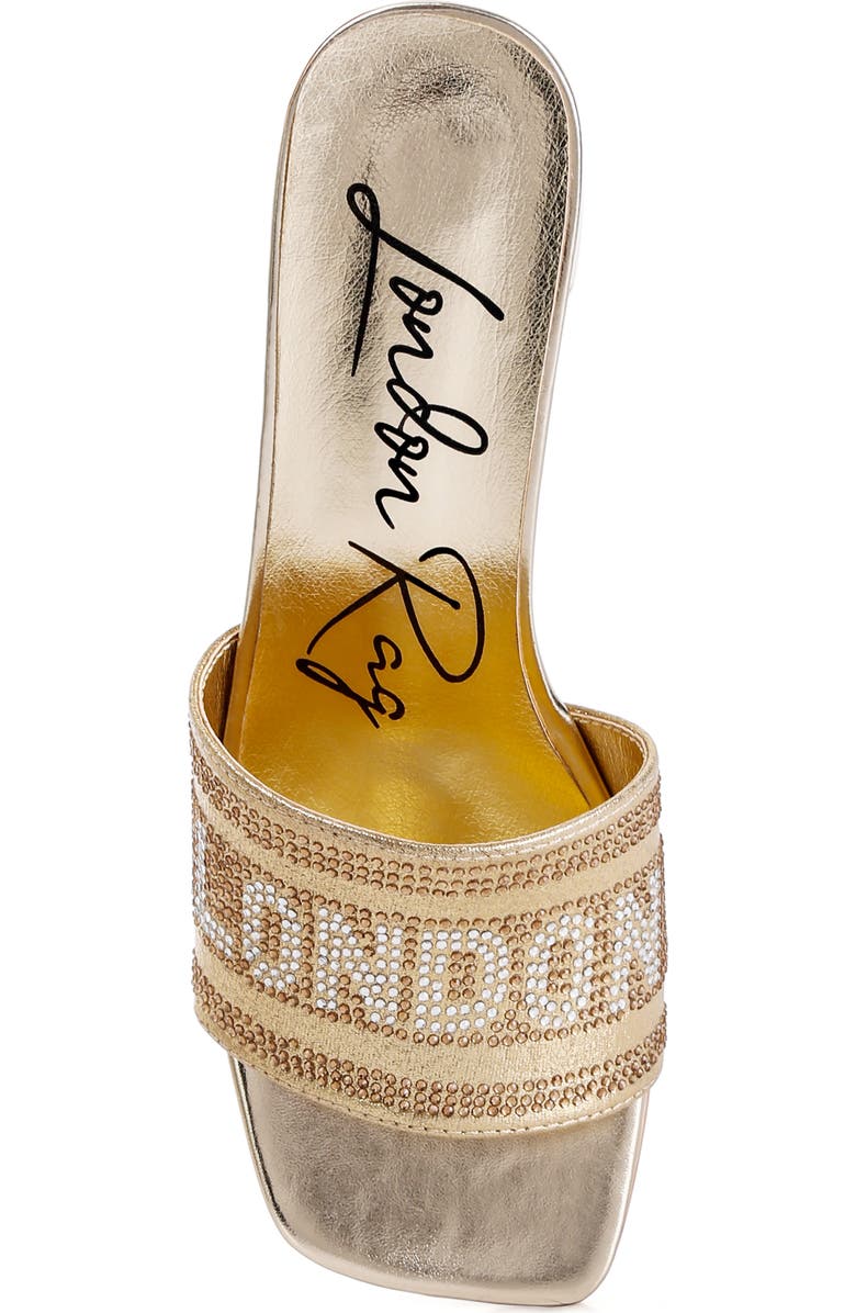 LONDON RAG Starks Rhinestone Embellished Block Heel Slide Sandal, Alternate, color,