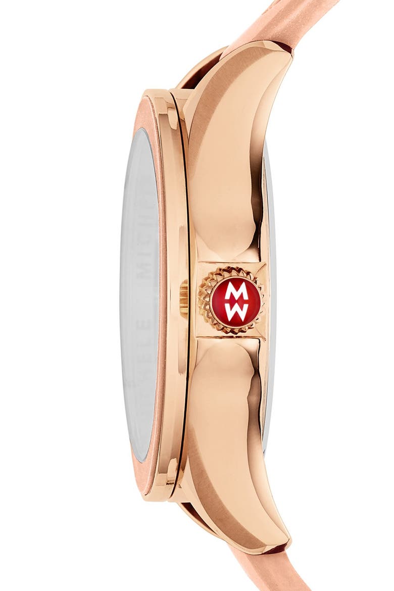Cape Topaz Dial Watch Head & Silicone Strap, 40mm, Alternate, color, ROSE GOLD/ PINK