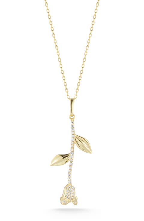 Pavé Rose Pendant Necklace