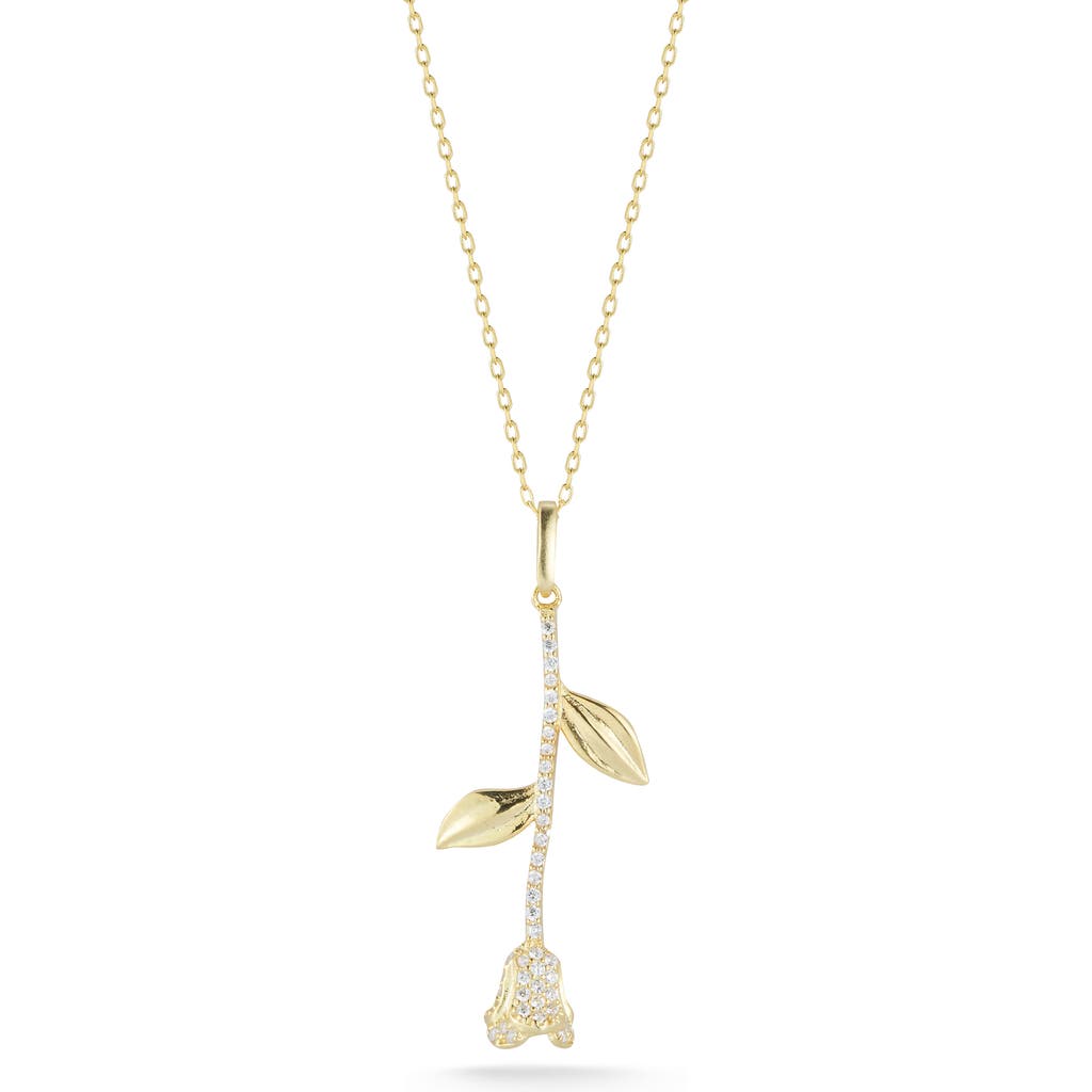 Sphera Milano Pavé Rose Pendant Necklace In Gold