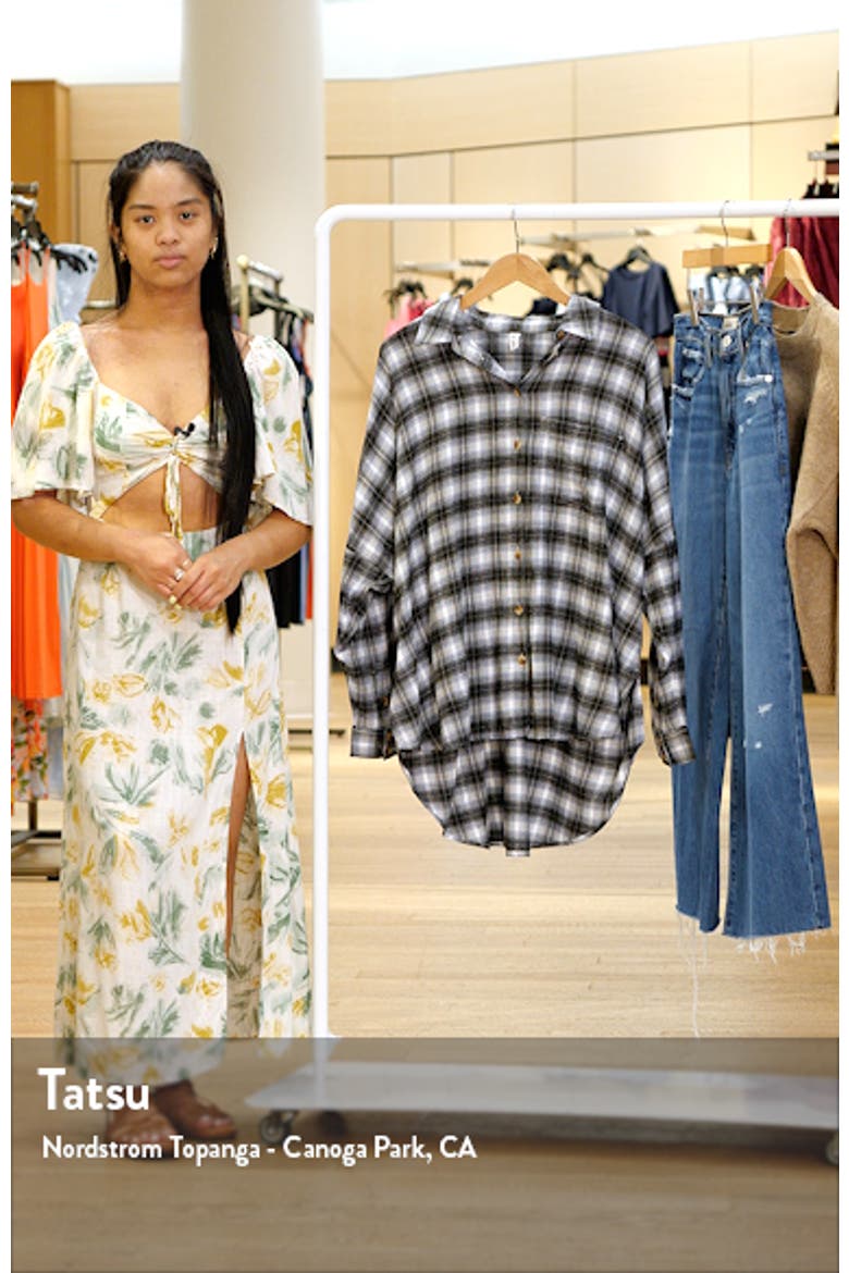 Plaid Oversize Flannel Button-Up Shirt video