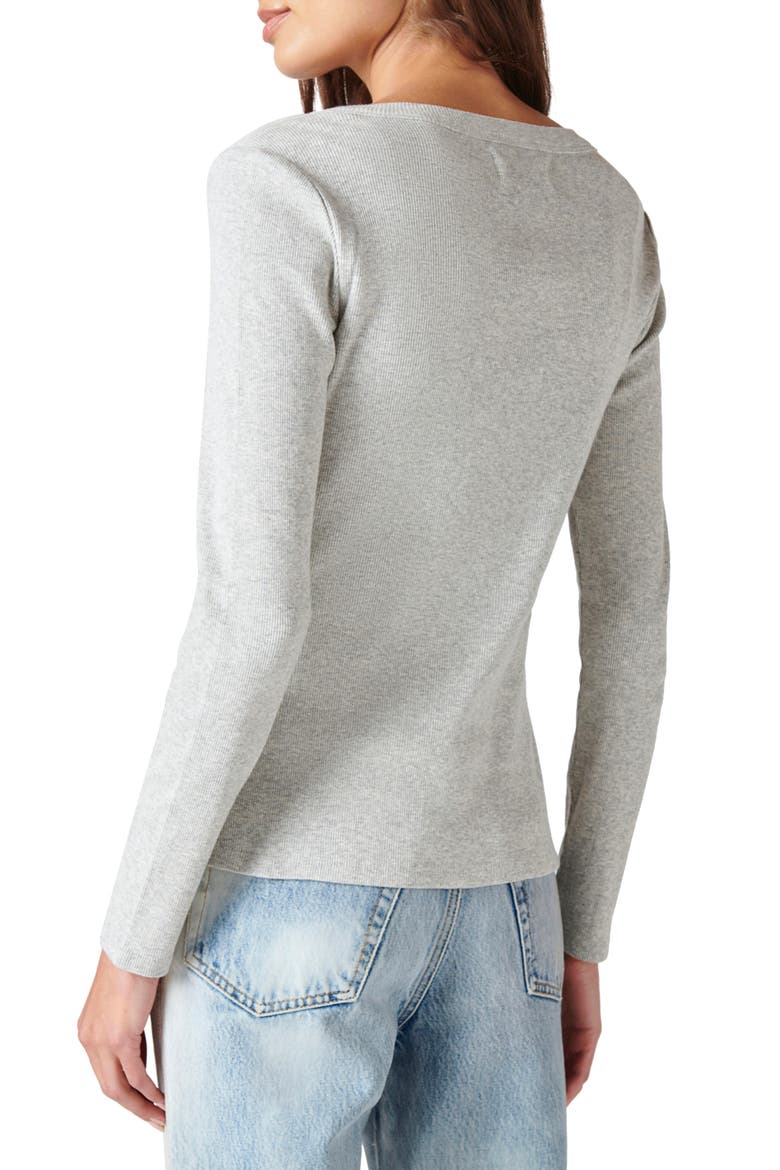 Rib Cotton Henley, Alternate, color, HEATHER GREY