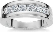 Bliss Diamond Men's 5/8Ct Diamond 6-Stone Polished Wedding Ring Lab Grown 10k Gold