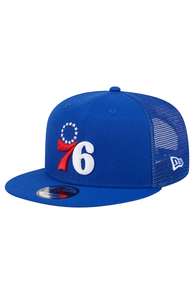 New Era Men's New Era Royal Philadelphia 76ers Meshback 9FIFTY Snapback Hat, Main, color, Royal