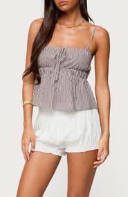 EDIKTED Zahara Gingham Cotton Camisole