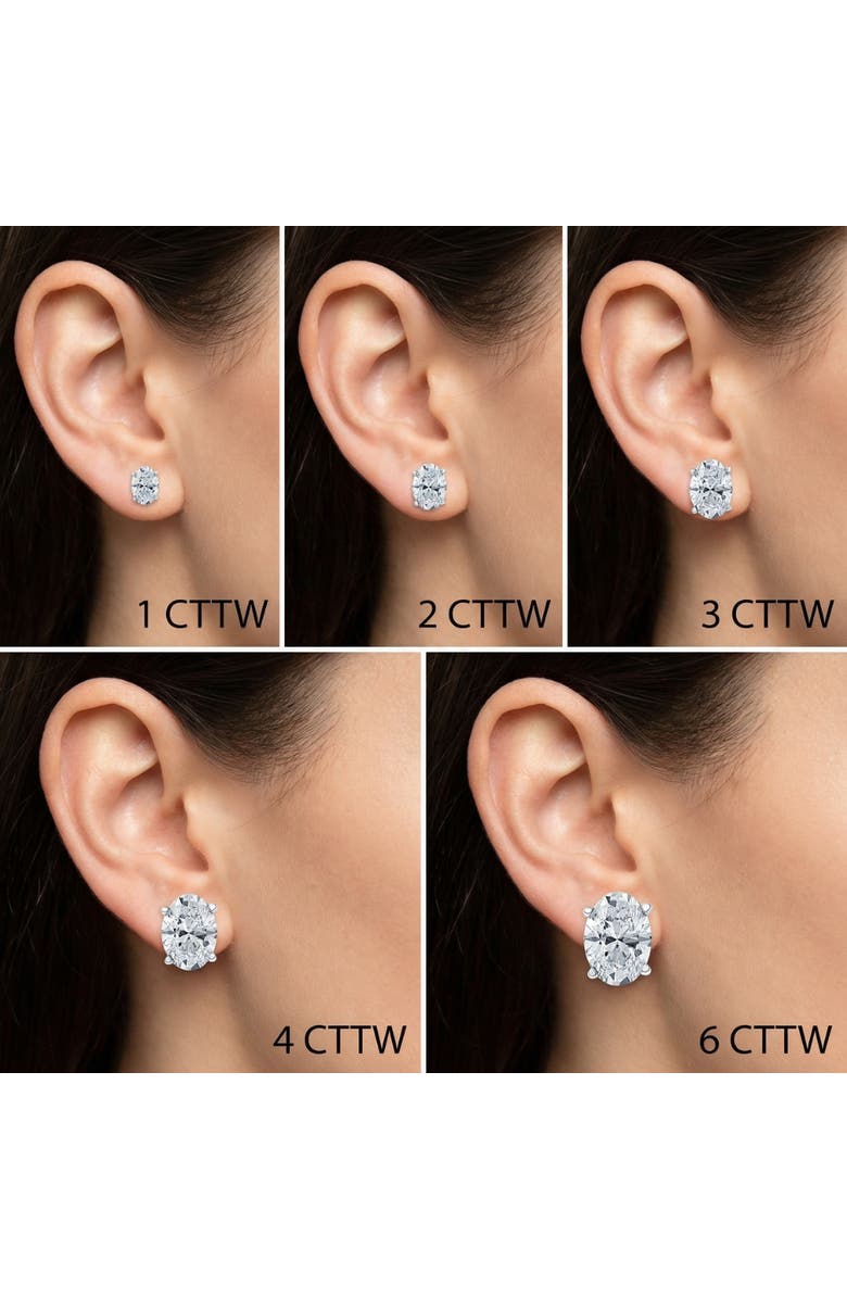 Bliss Diamond Oval Diamond Studs 14k Gold Lab Grown, Alternate, color, White Gold - 3Ct