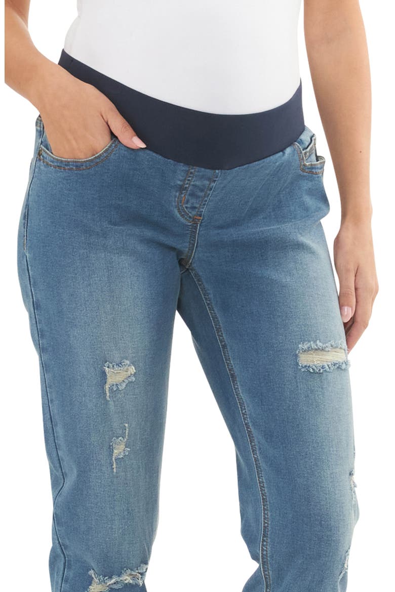 Baxter Ripped Maternity Boyfriend Jeans, Alternate, color, VINTAGE WASH