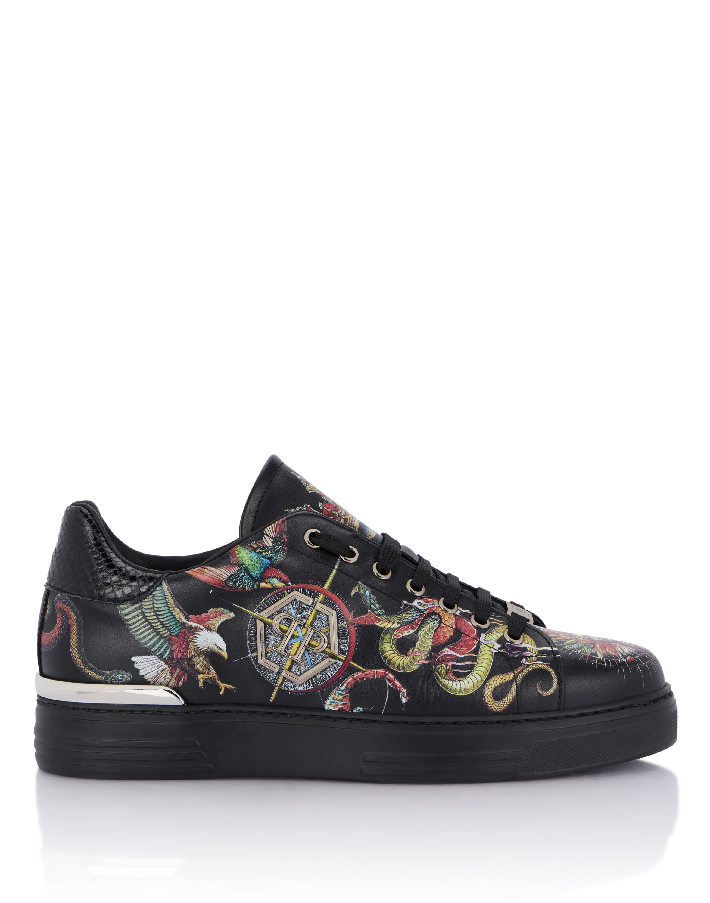 Printed Low-Top Sneakers Unisex, Alternate, color, black