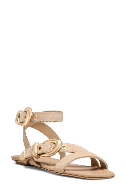 Stuart Weitzman Maven Suede Buckle Flat Sandals In Multi