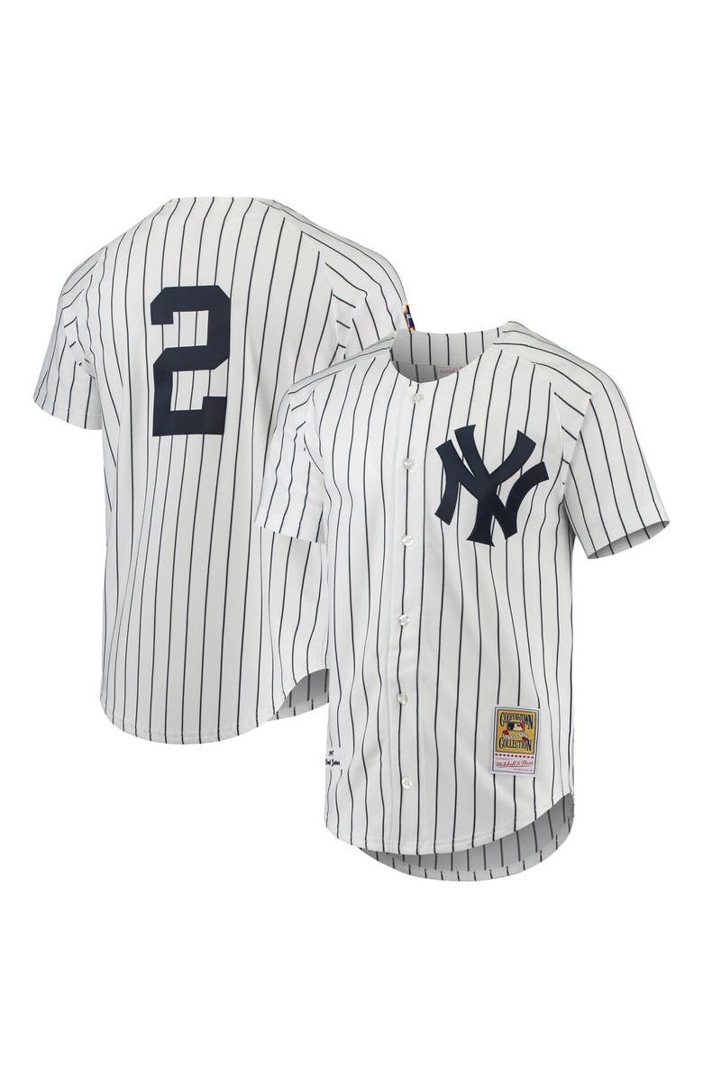 Mitchell & Ness Men's Mitchell & Ness Derek Jeter White New York Yankees 1997 Cooperstown Collection Authentic Jersey, Main, color, White