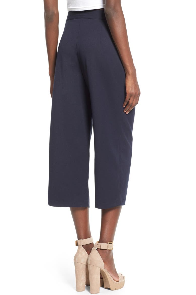 Pleated Culottes, Alternate, color, NAVY