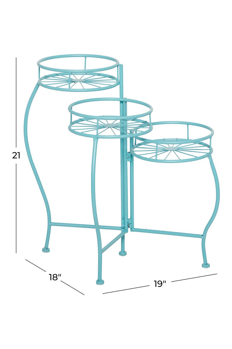 Blue Metal Indoor/Outdoor Three-Tier Starburst Plant Stand, Alternate, color, BLUE