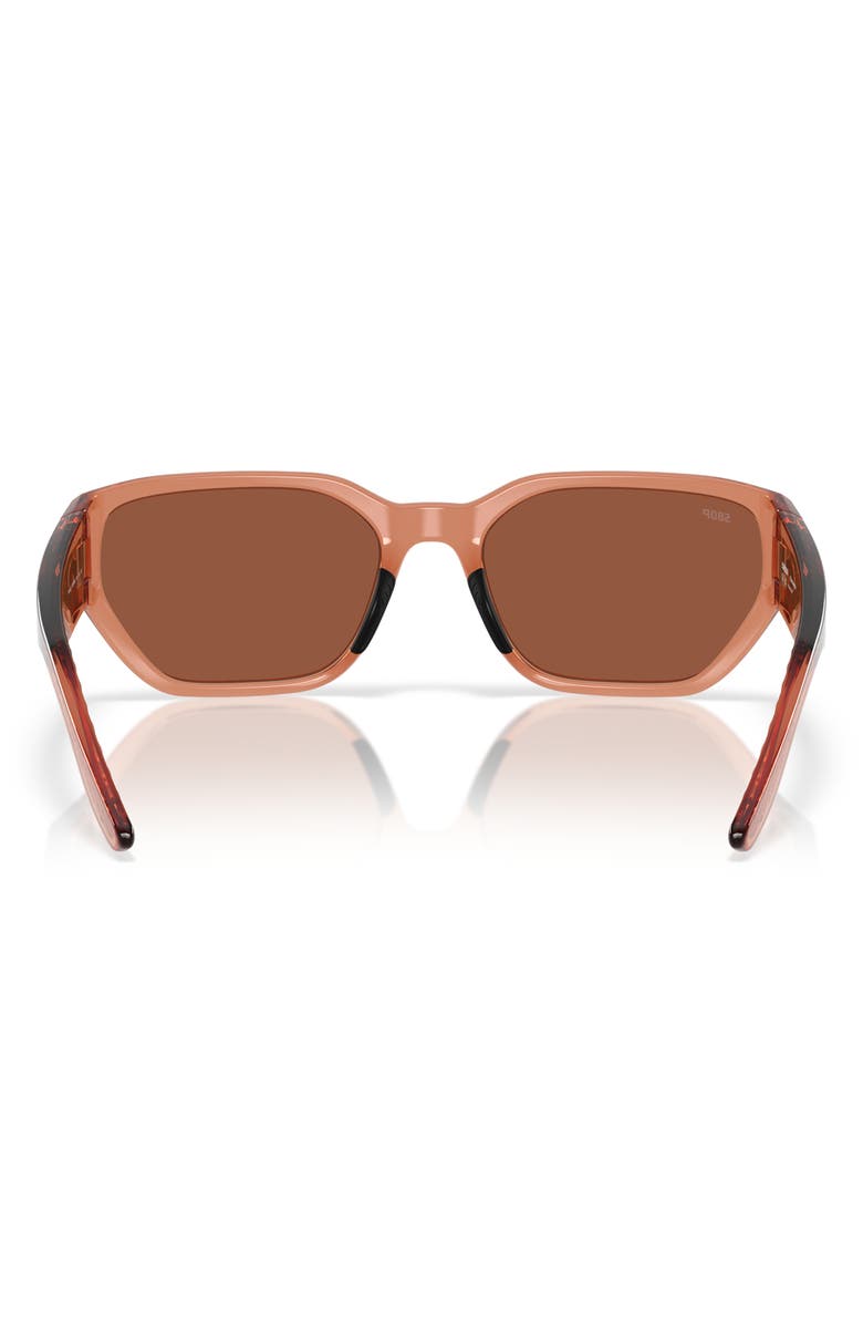 Costa Del Mar Clemente 58mm Polarized Rectangular Sunglasses, Alternate, color, Pink Sands/ Copper 580P