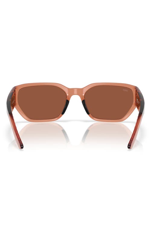 Costa Del Mar Clemente 58mm Polarized Rectangular Sunglasses In Pink Sands/copper 580p
