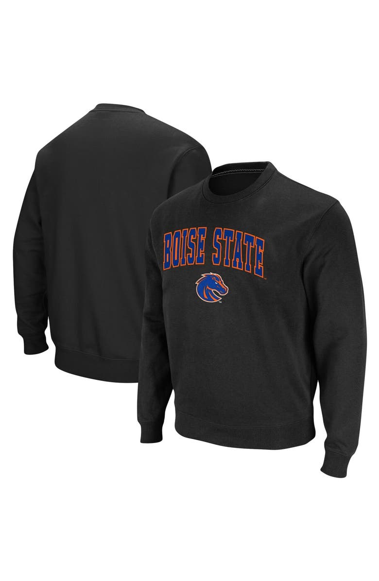 COLOSSEUM Men's Colosseum Black Boise State Broncos Arch & Logo Tackle Twill Pullover Sweatshirt, Main, color, Black